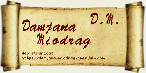 Damjana Miodrag vizit kartica
